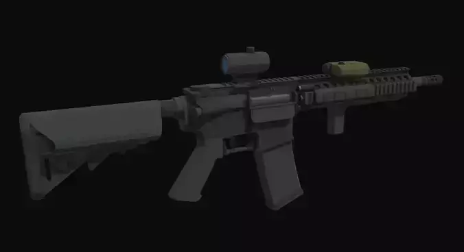 M4A1 Tactical Low Poly Low-poly 3D model