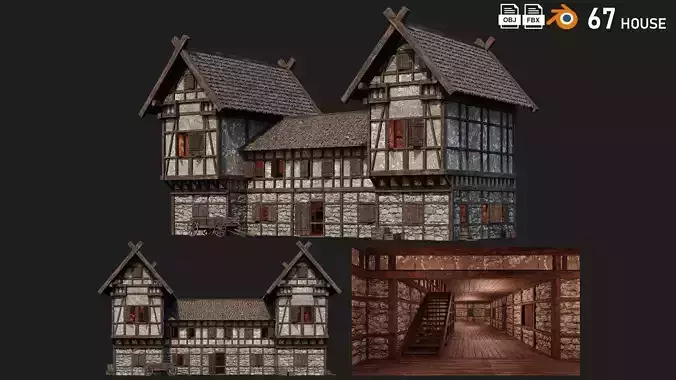Old Medieval Building House 4K Textures GameReady 67