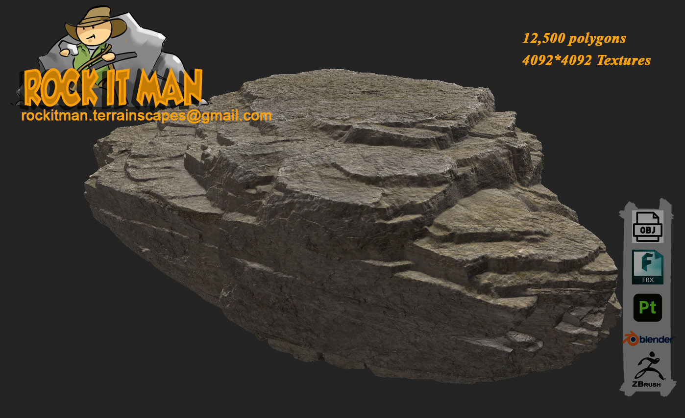 sharp flat 01 Low-poly 3D model_5