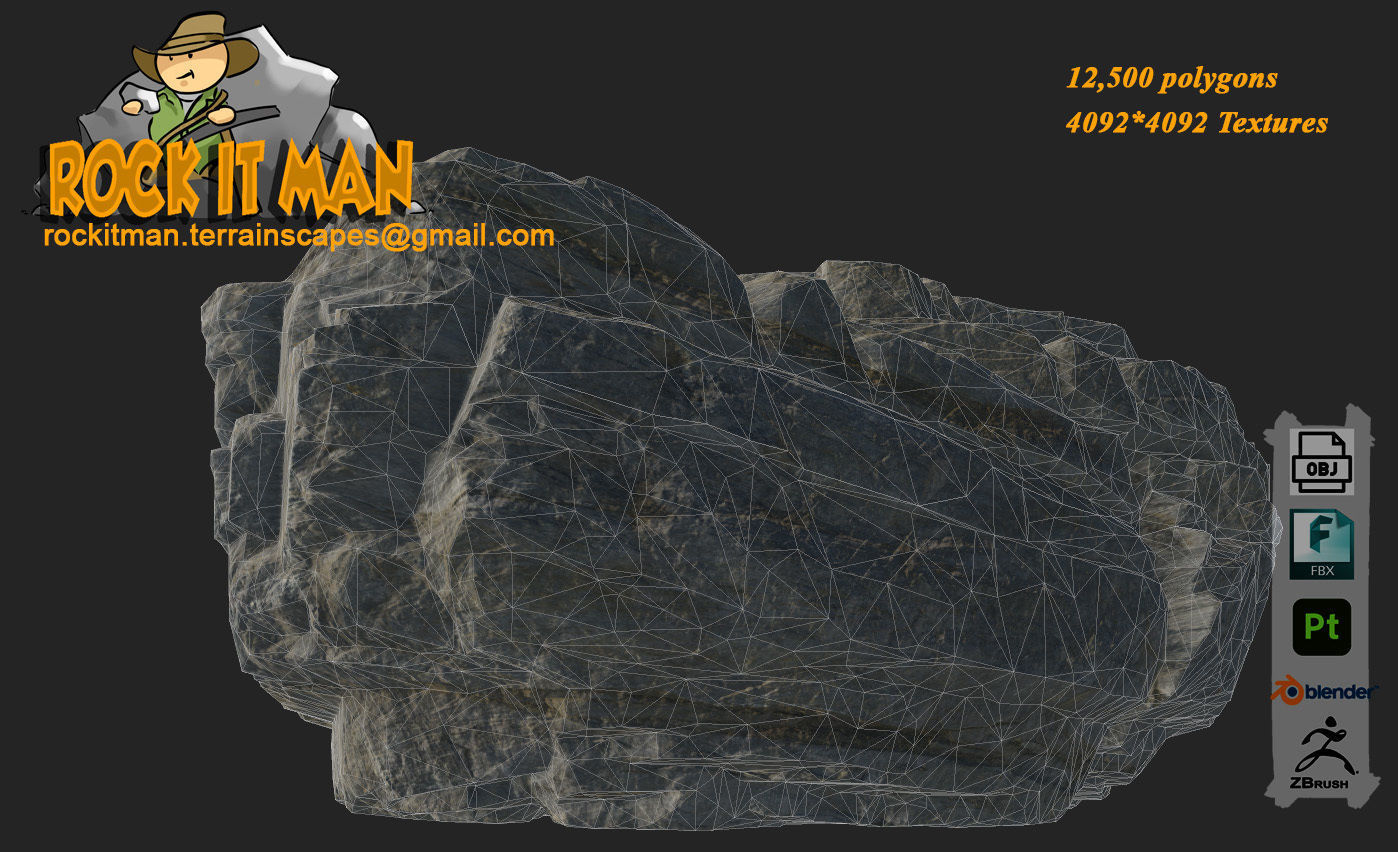 sharp flat 01 Low-poly 3D model_4