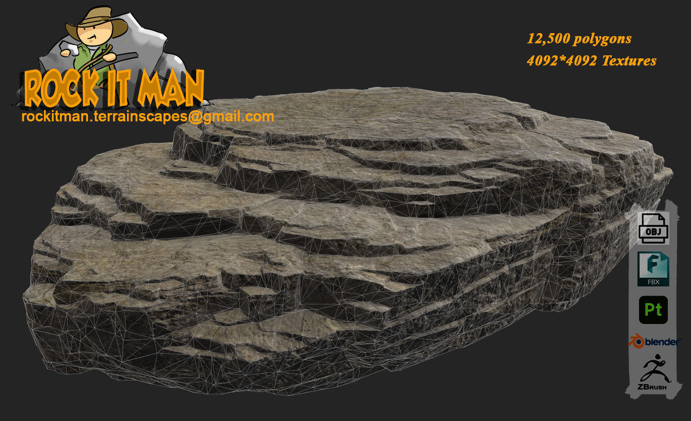 sharp flat 01 Low-poly 3D model_2