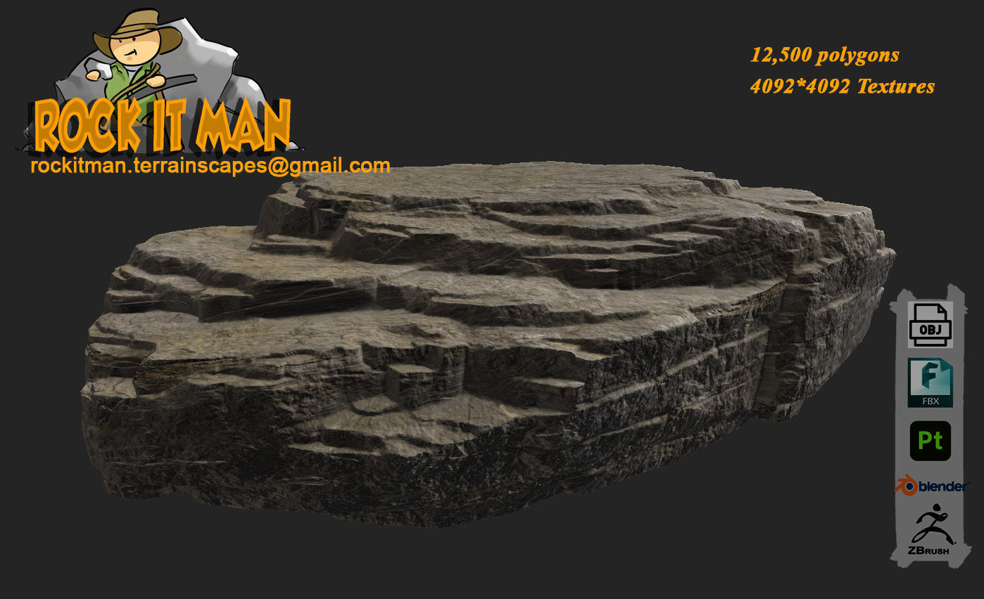 sharp flat 01 Low-poly 3D model_6