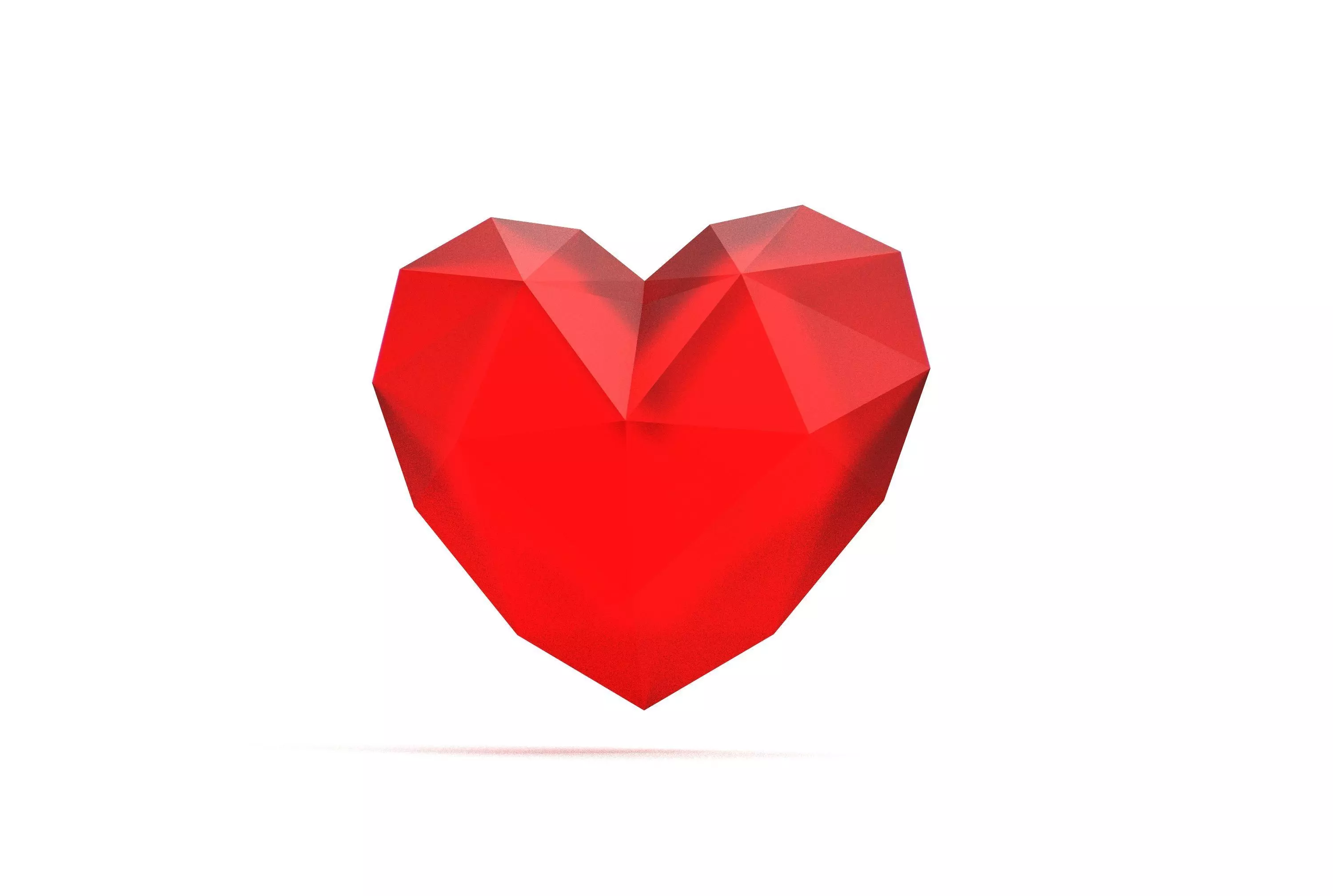 Poly heart 3D print model_0