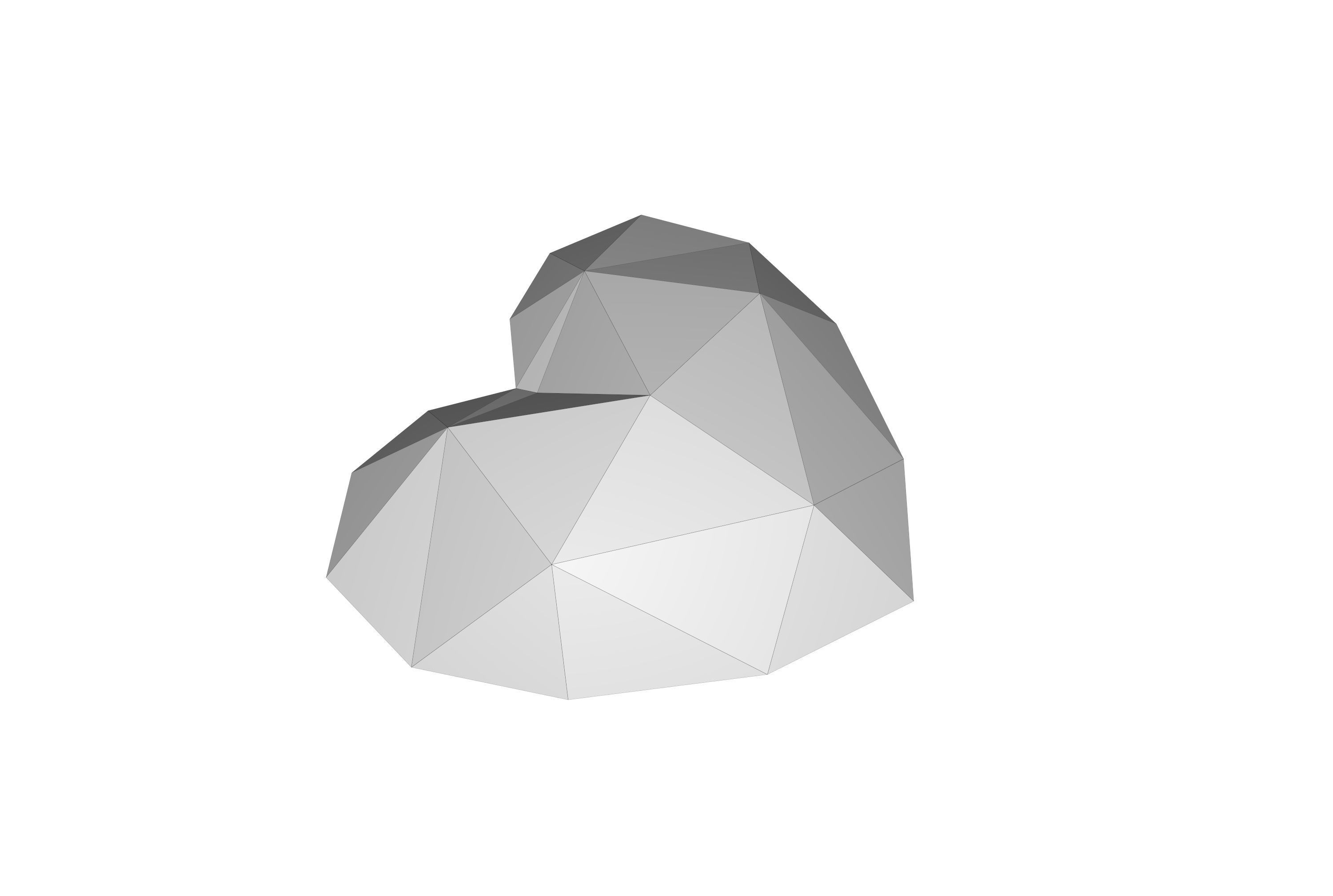 Poly heart 3D print model_5