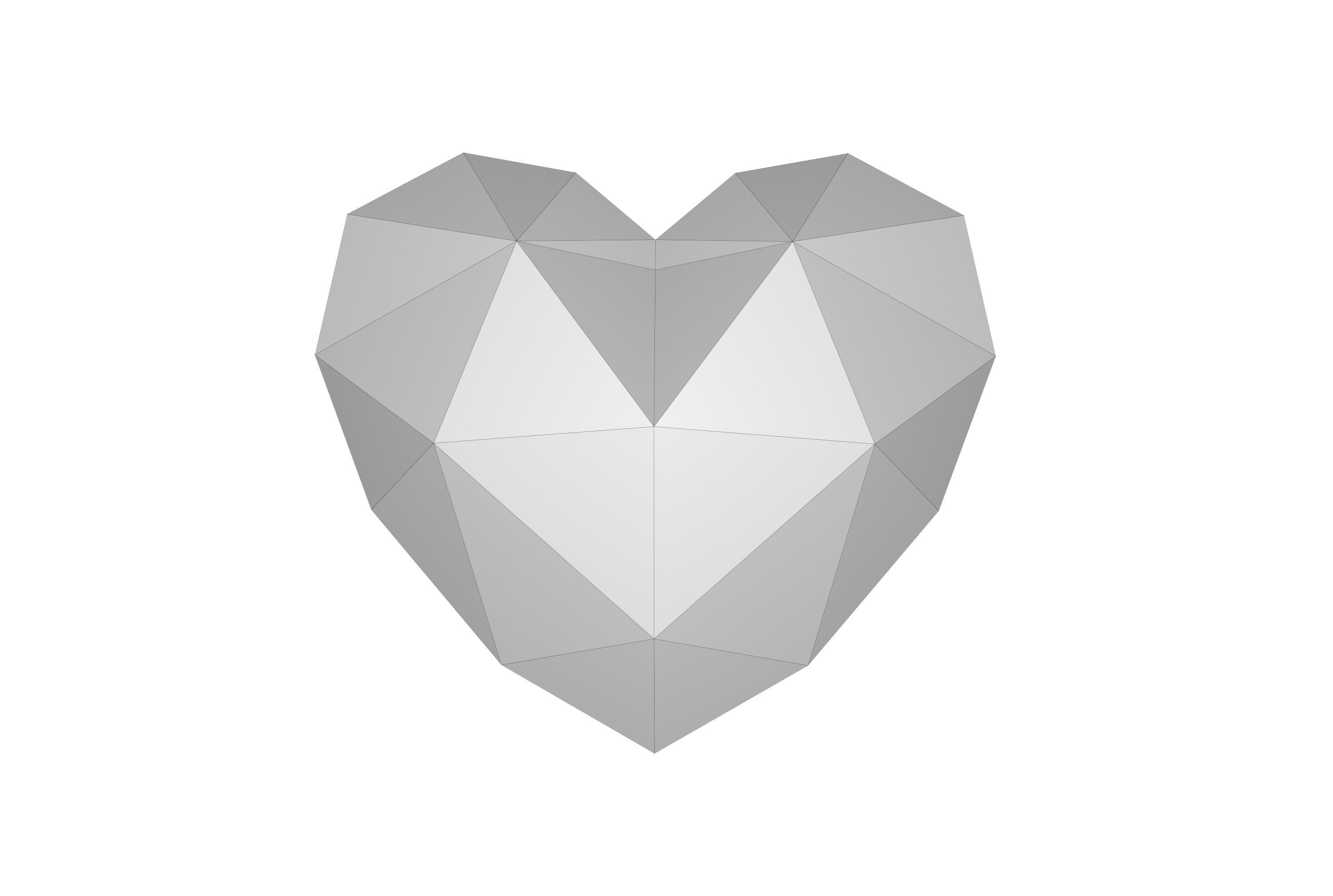Poly heart 3D print model_4