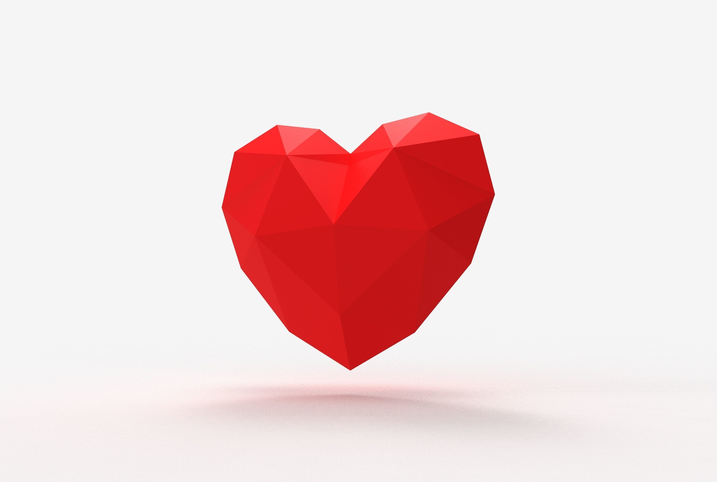Poly heart 3D print model_1