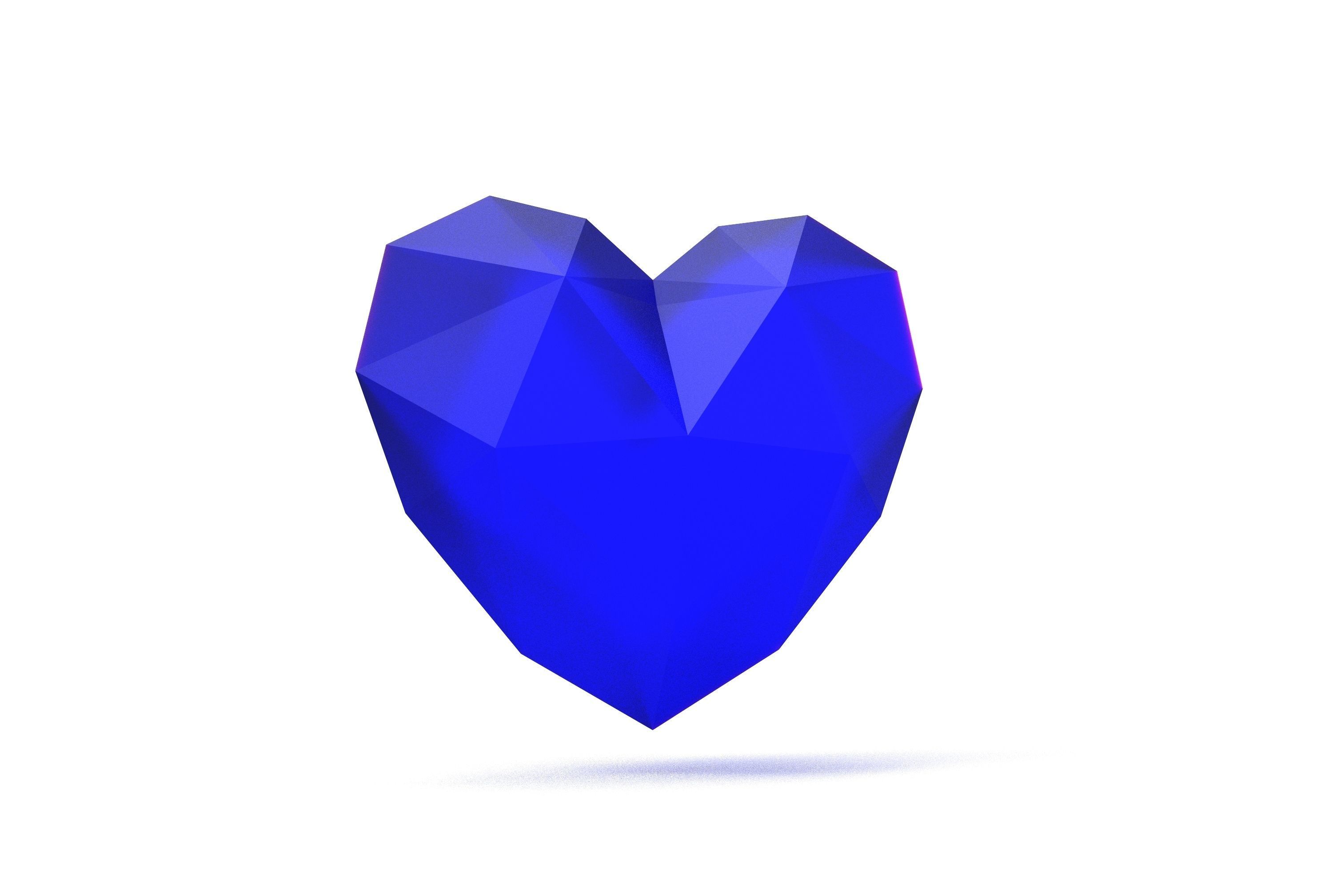Poly heart 3D print model_2