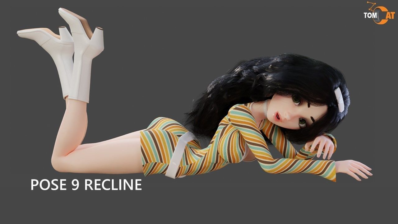 Groovy Space Girl - Rigged character for Blender and Unity Low-poly 3D model_34