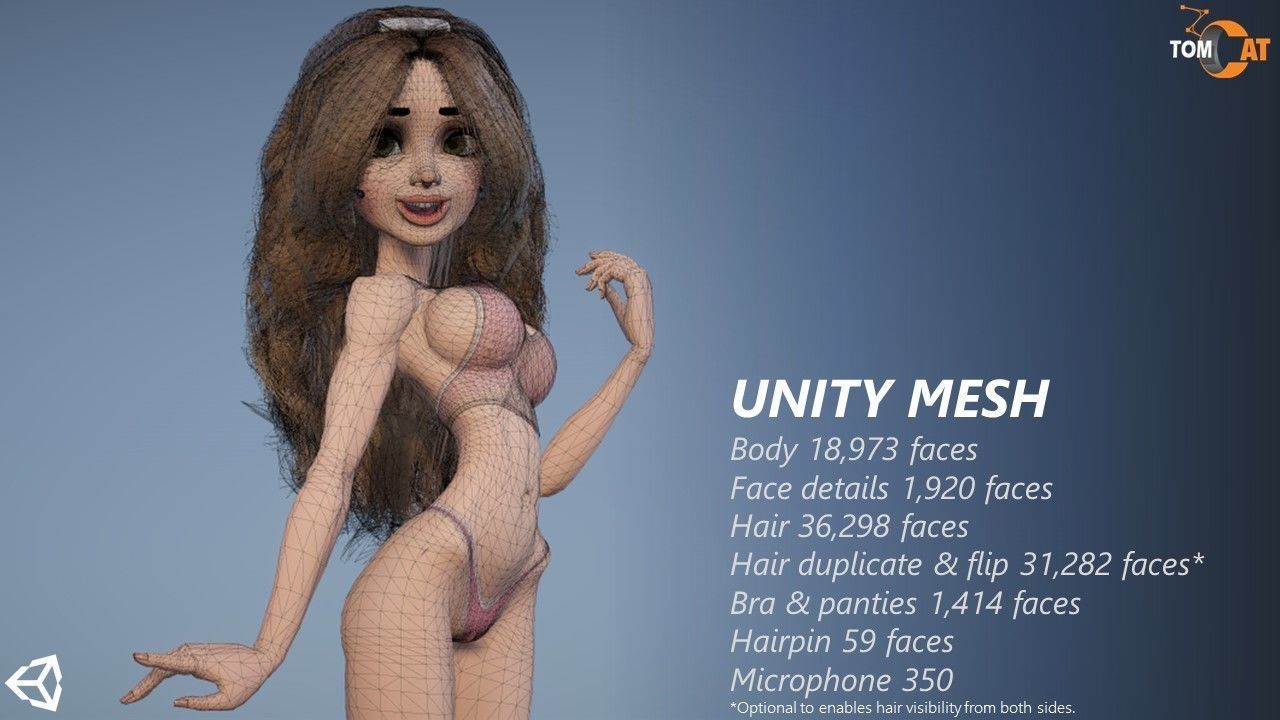 Groovy Space Girl - Rigged character for Blender and Unity Low-poly 3D model_22