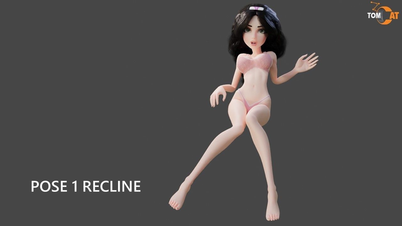 Groovy Space Girl - Rigged character for Blender and Unity Low-poly 3D model_26