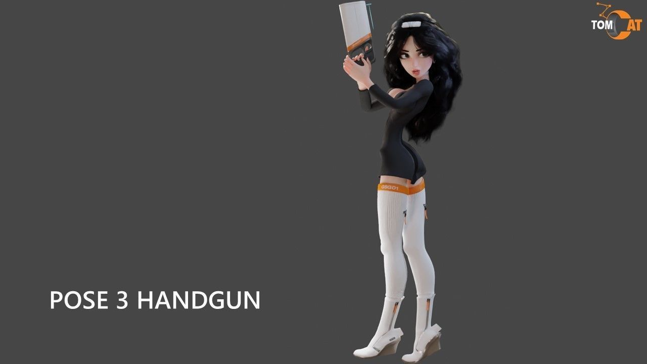Groovy Space Girl - Rigged character for Blender and Unity Low-poly 3D model_28