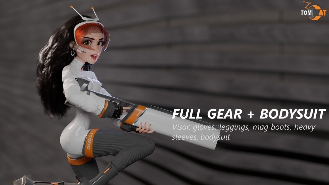 Groovy Space Girl - Rigged character for Blender and Unity Low-poly 3D model_12