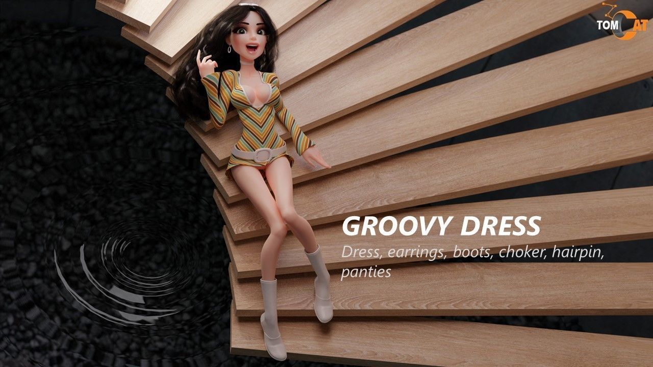 Groovy Space Girl - Rigged character for Blender and Unity Low-poly 3D model_14