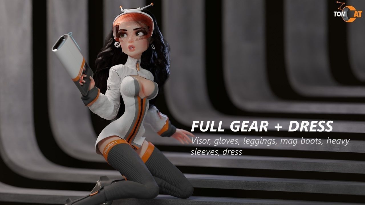 Groovy Space Girl - Rigged character for Blender and Unity Low-poly 3D model_11