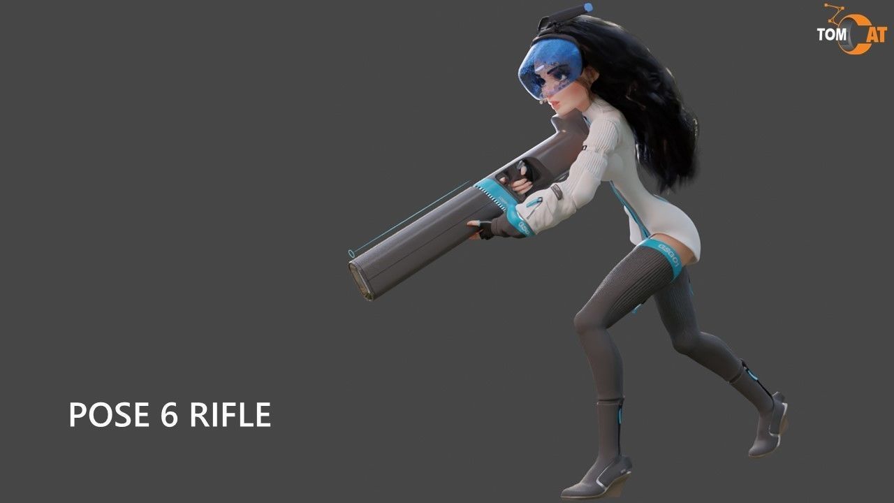 Groovy Space Girl - Rigged character for Blender and Unity Low-poly 3D model_31