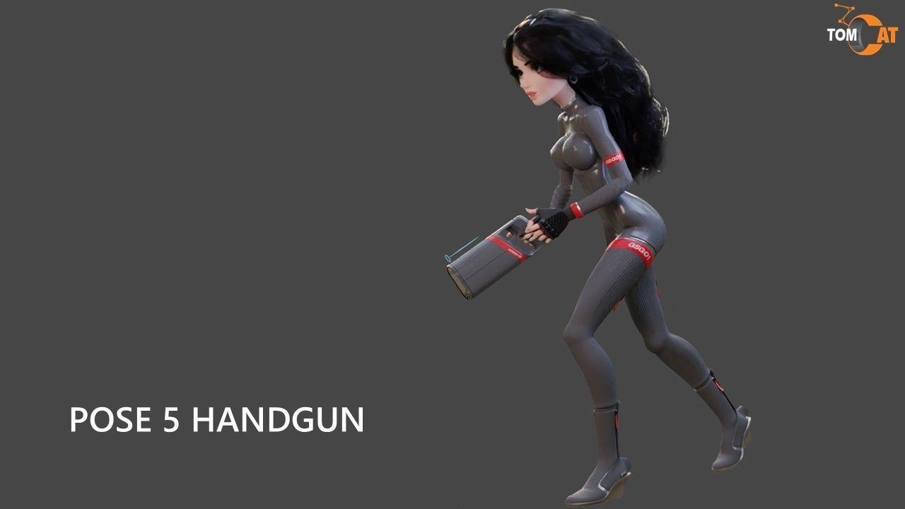 Groovy Space Girl - Rigged character for Blender and Unity Low-poly 3D model_30