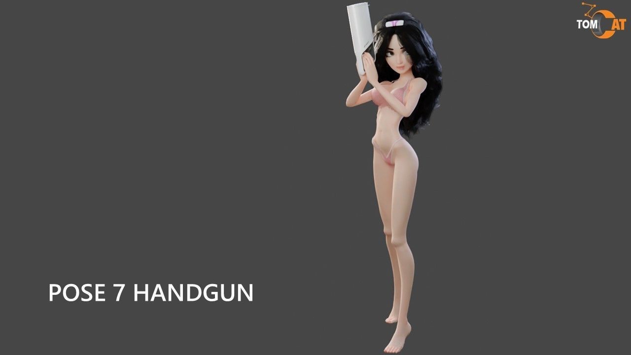 Groovy Space Girl - Rigged character for Blender and Unity Low-poly 3D model_32