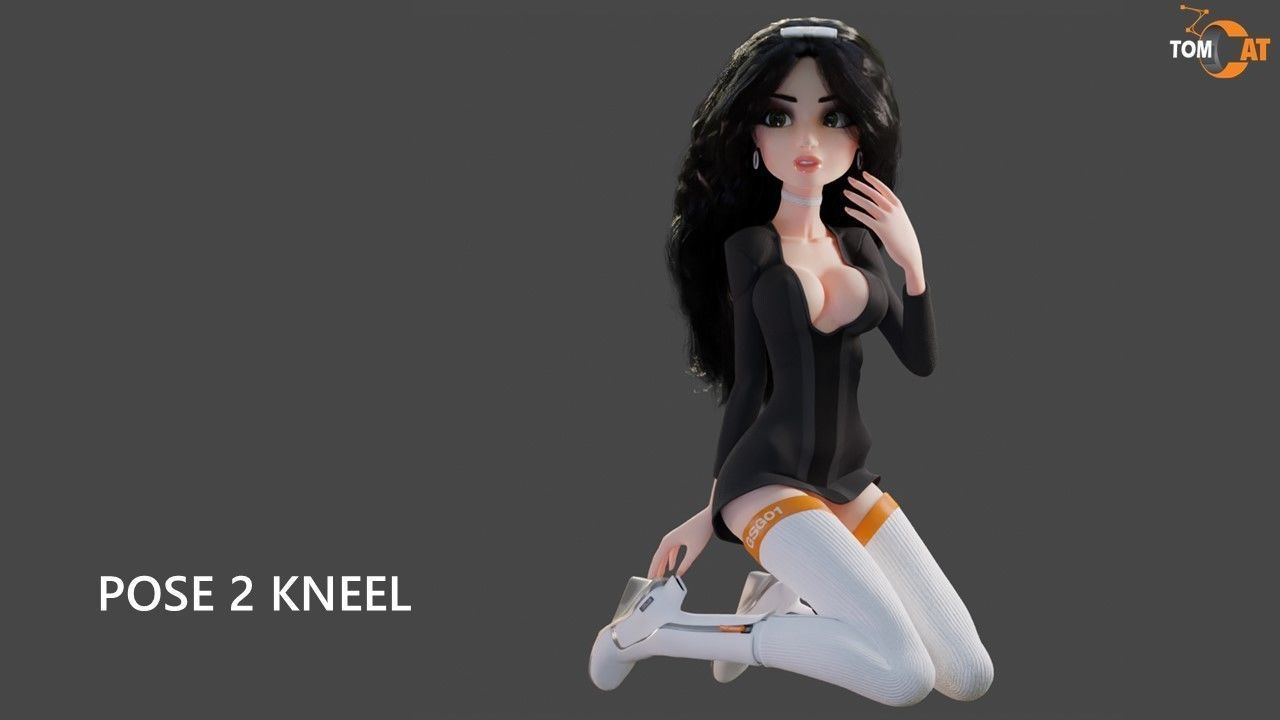 Groovy Space Girl - Rigged character for Blender and Unity Low-poly 3D model_27