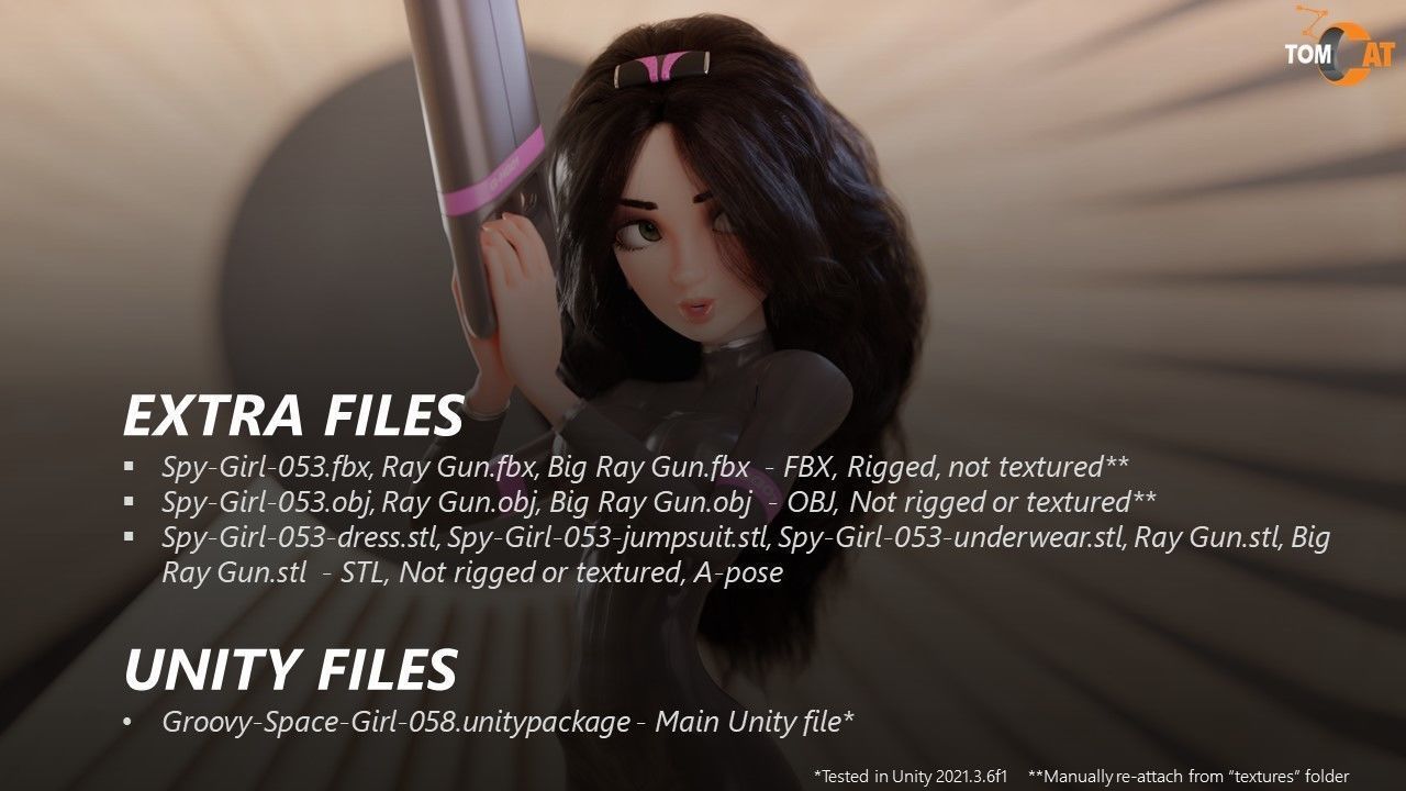 Groovy Space Girl - Rigged character for Blender and Unity Low-poly 3D model_24