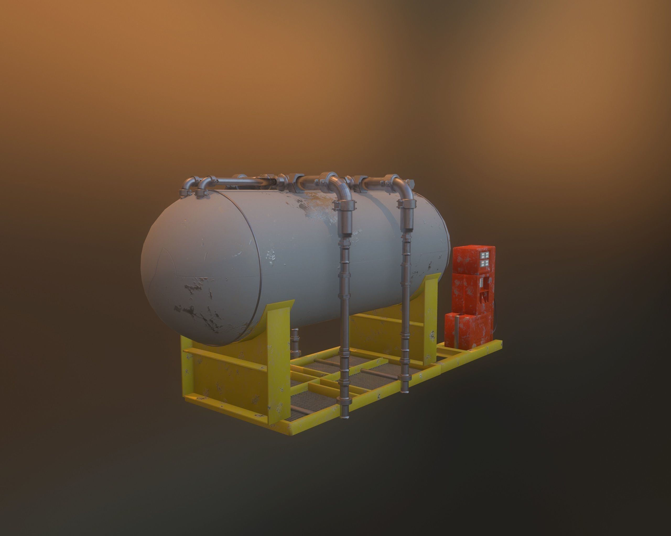 Gas Pump Low-poly 3D model_4