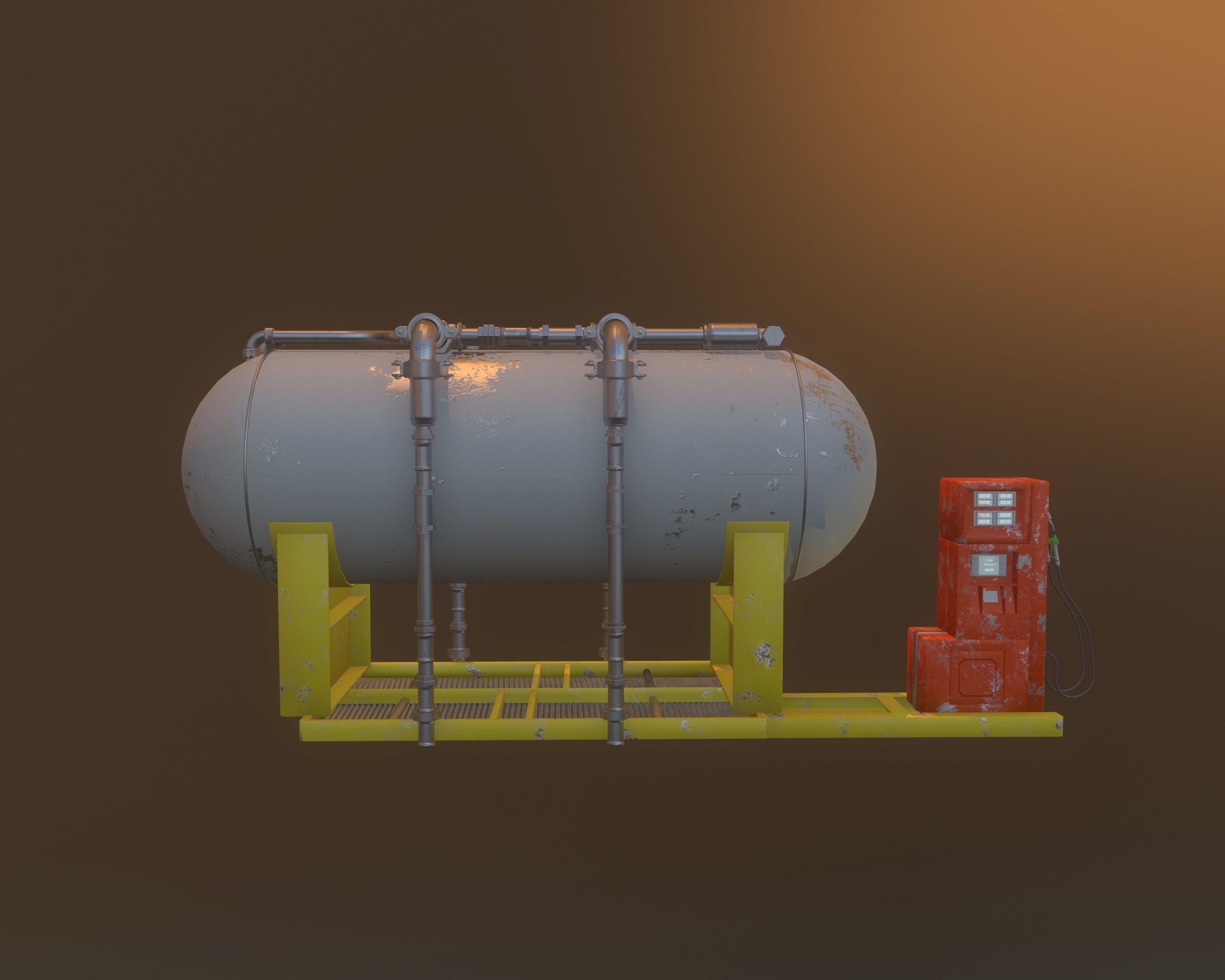 Gas Pump Low-poly 3D model_5
