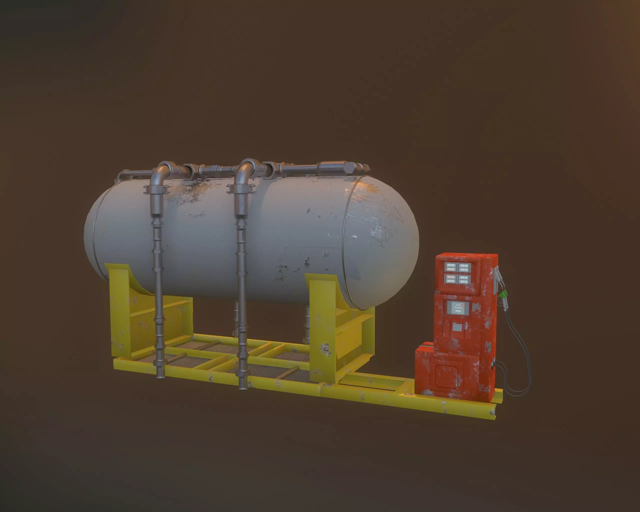 Gas Pump Low-poly 3D model_0