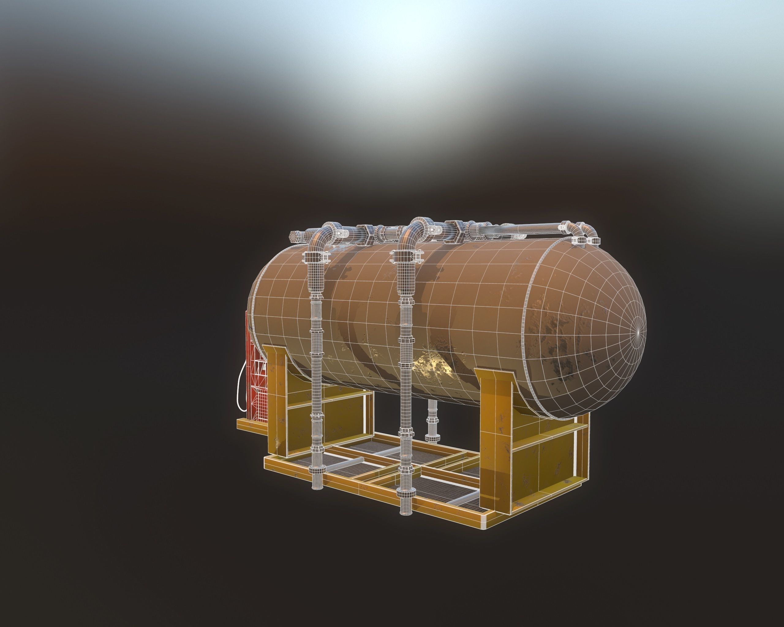 Gas Pump Low-poly 3D model_9