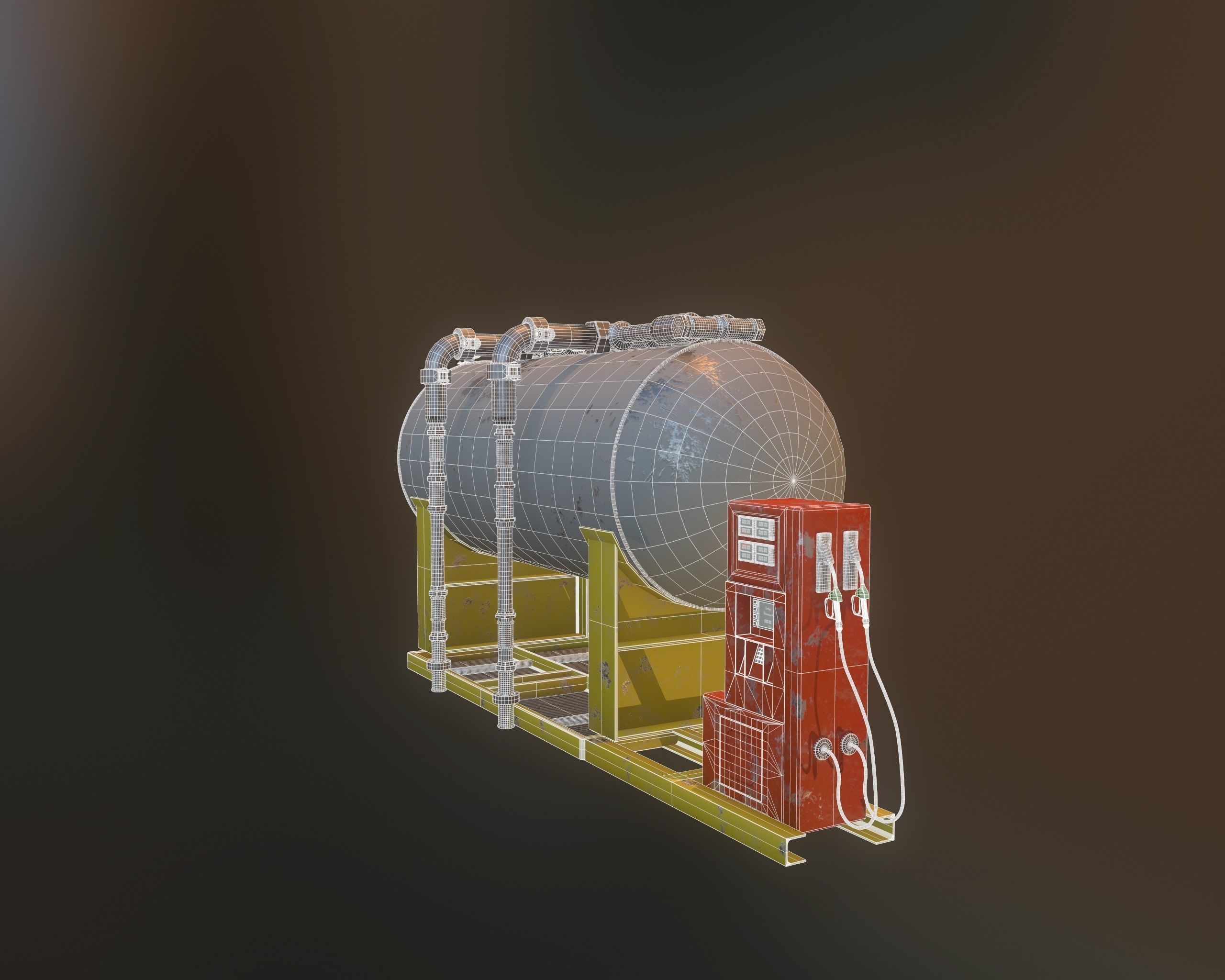 Gas Pump Low-poly 3D model_7