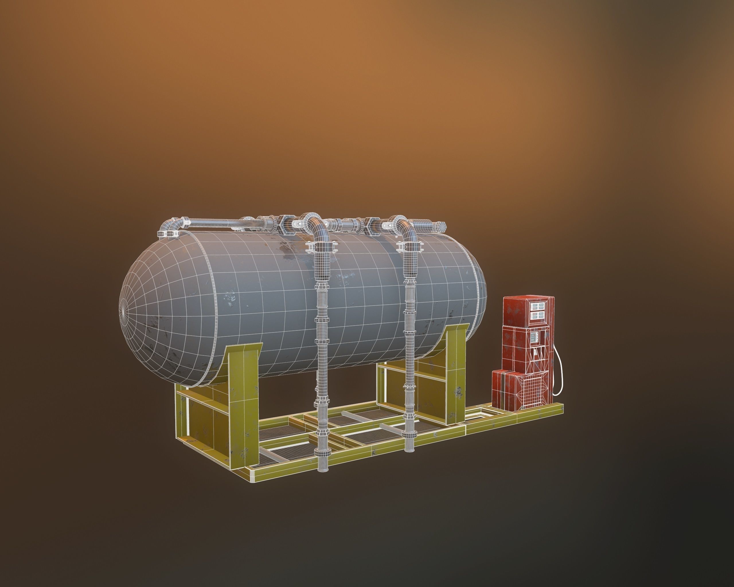 Gas Pump Low-poly 3D model_10