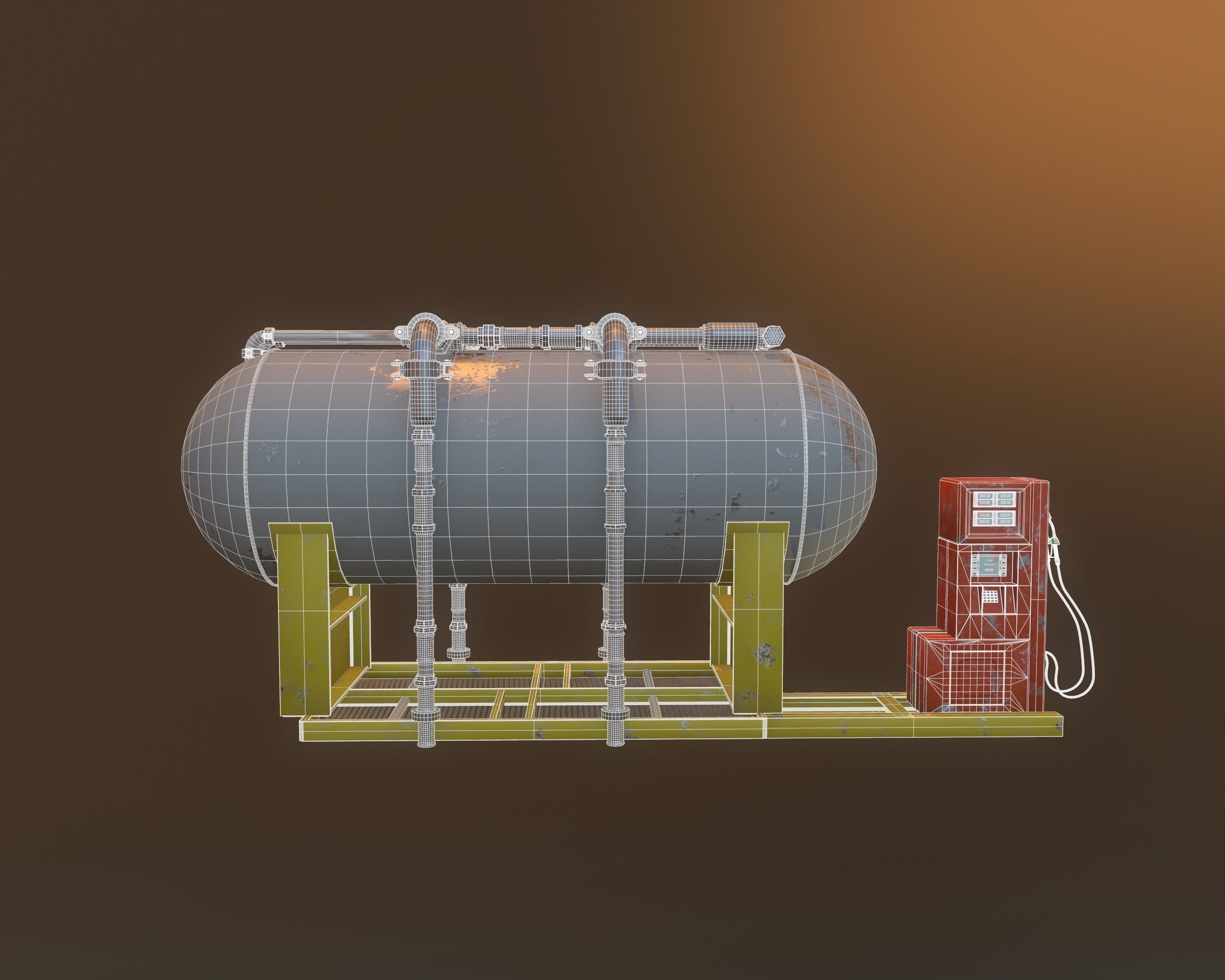 Gas Pump Low-poly 3D model_6