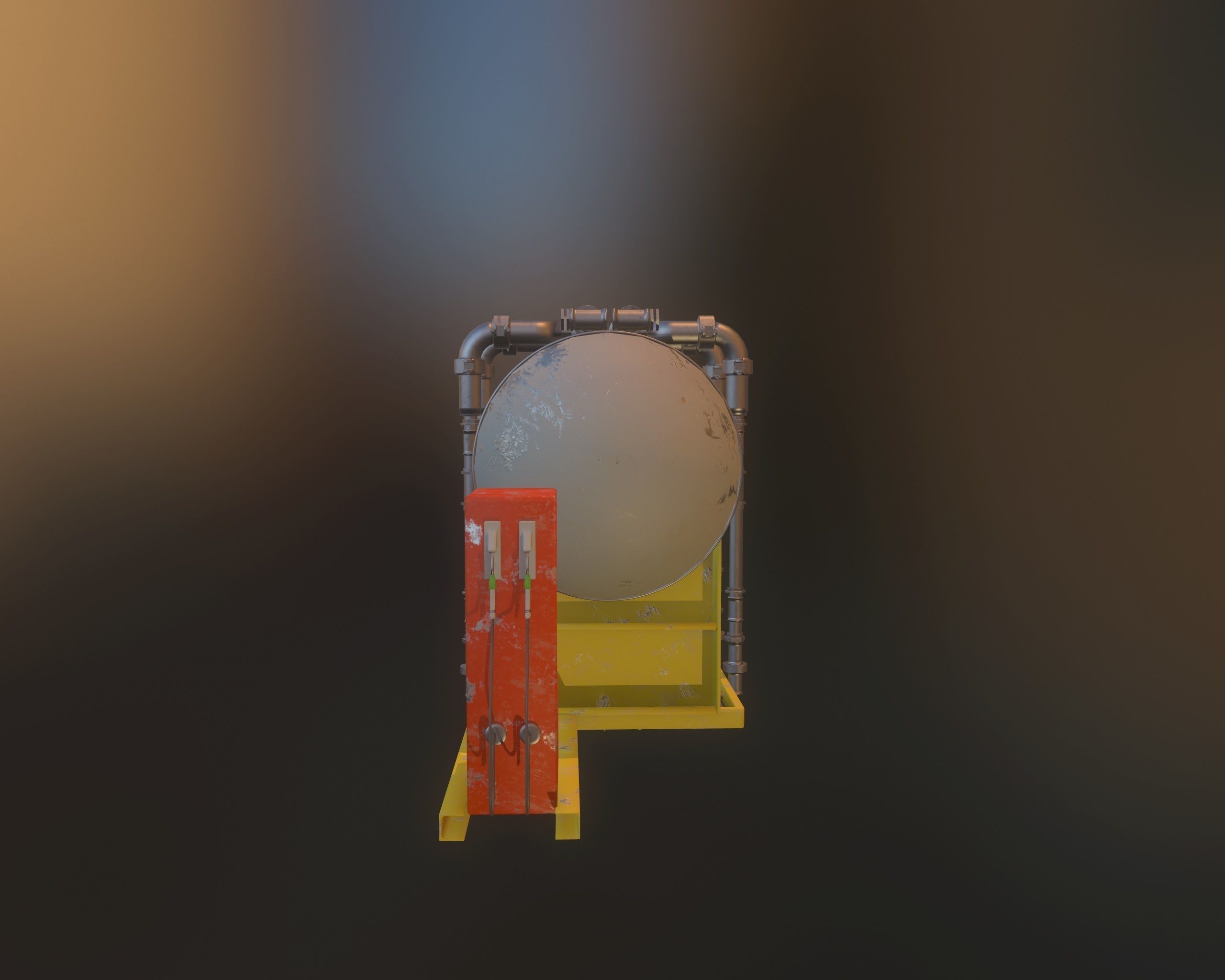 Gas Pump Low-poly 3D model_1