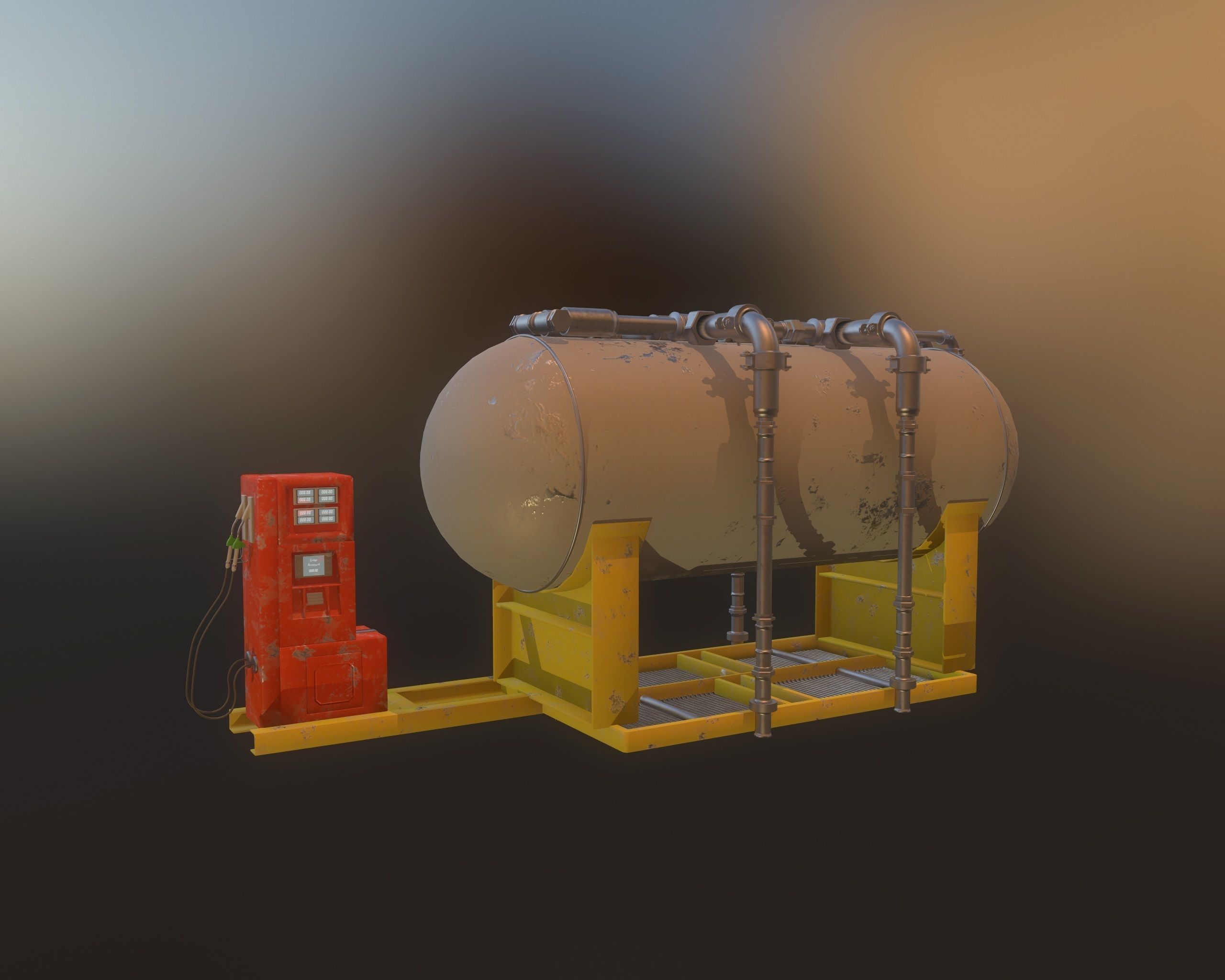 Gas Pump Low-poly 3D model_2