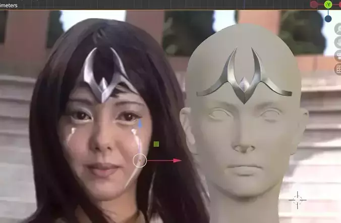 Ultraman Tiga Camearra human form tiara head piece 3D print model