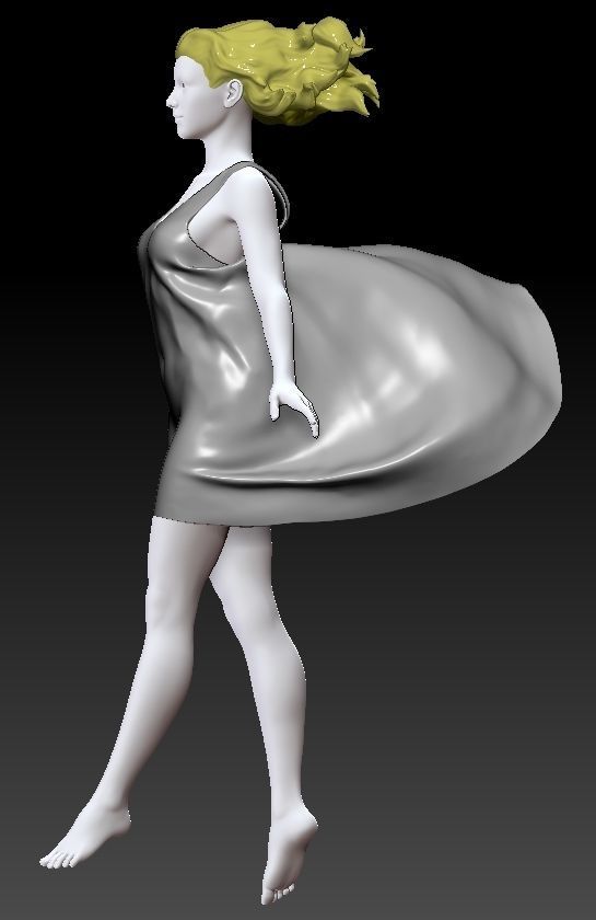 GIRL IN WIND 2 3D print model_8