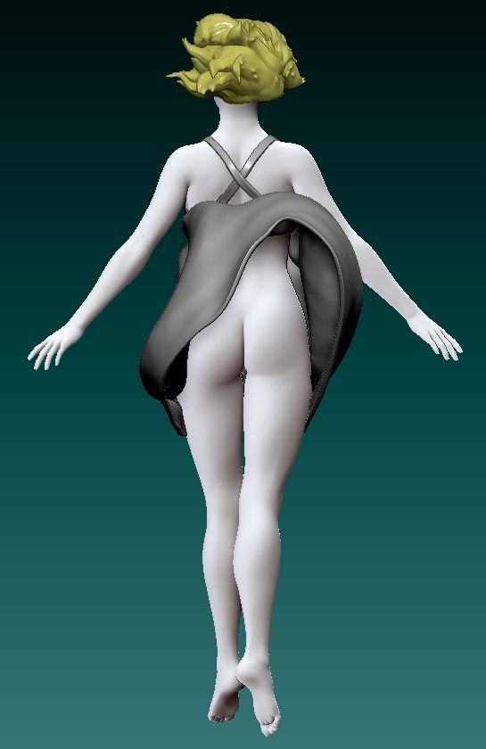GIRL IN WIND 2 3D print model_4