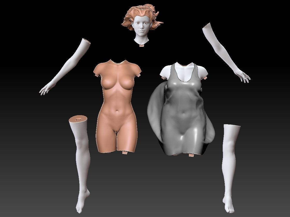 GIRL IN WIND 2 3D print model_9