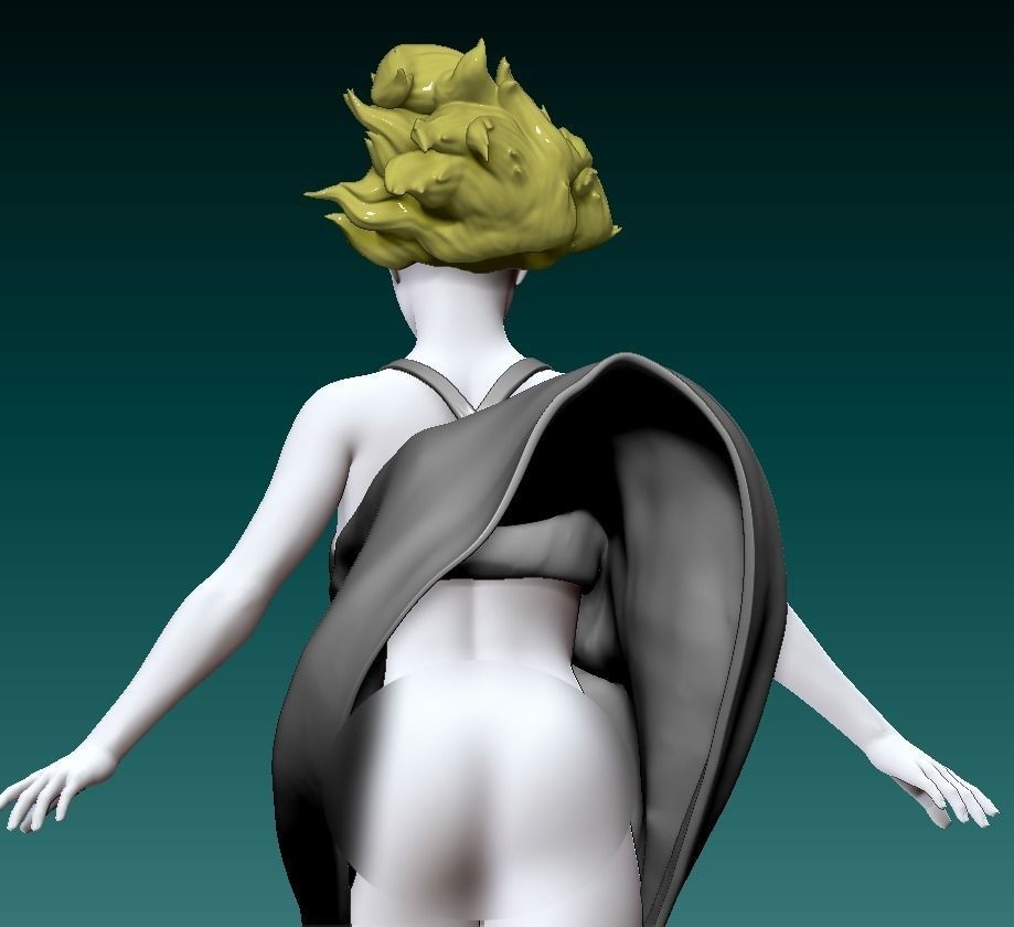 GIRL IN WIND 2 3D print model_5