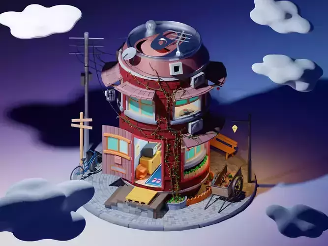 Low Poly Isometric - Can House