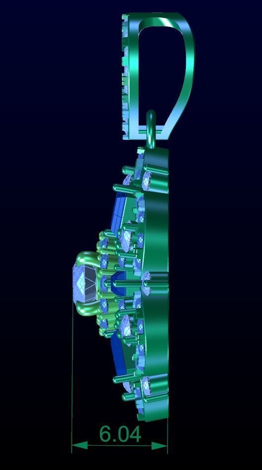 Cluster Halo Pendant 3D print model_4