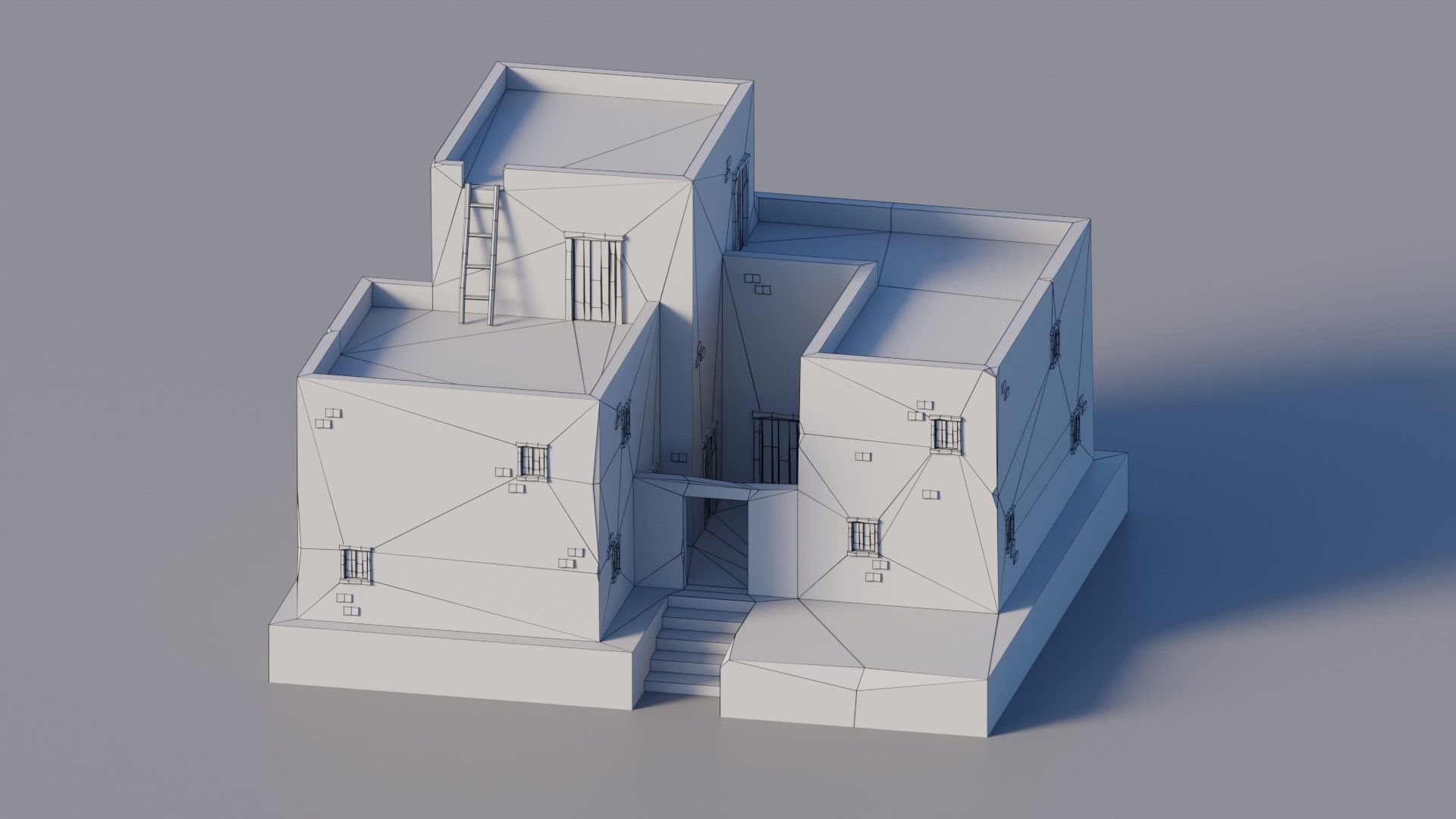 10 Desert Homes Pack  - Lowpoly Low-poly 3D model_5