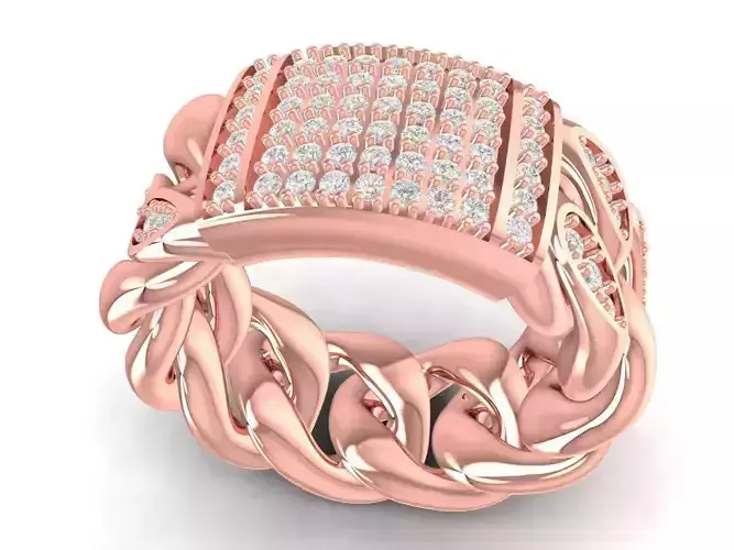 diamond cuban ring 3696