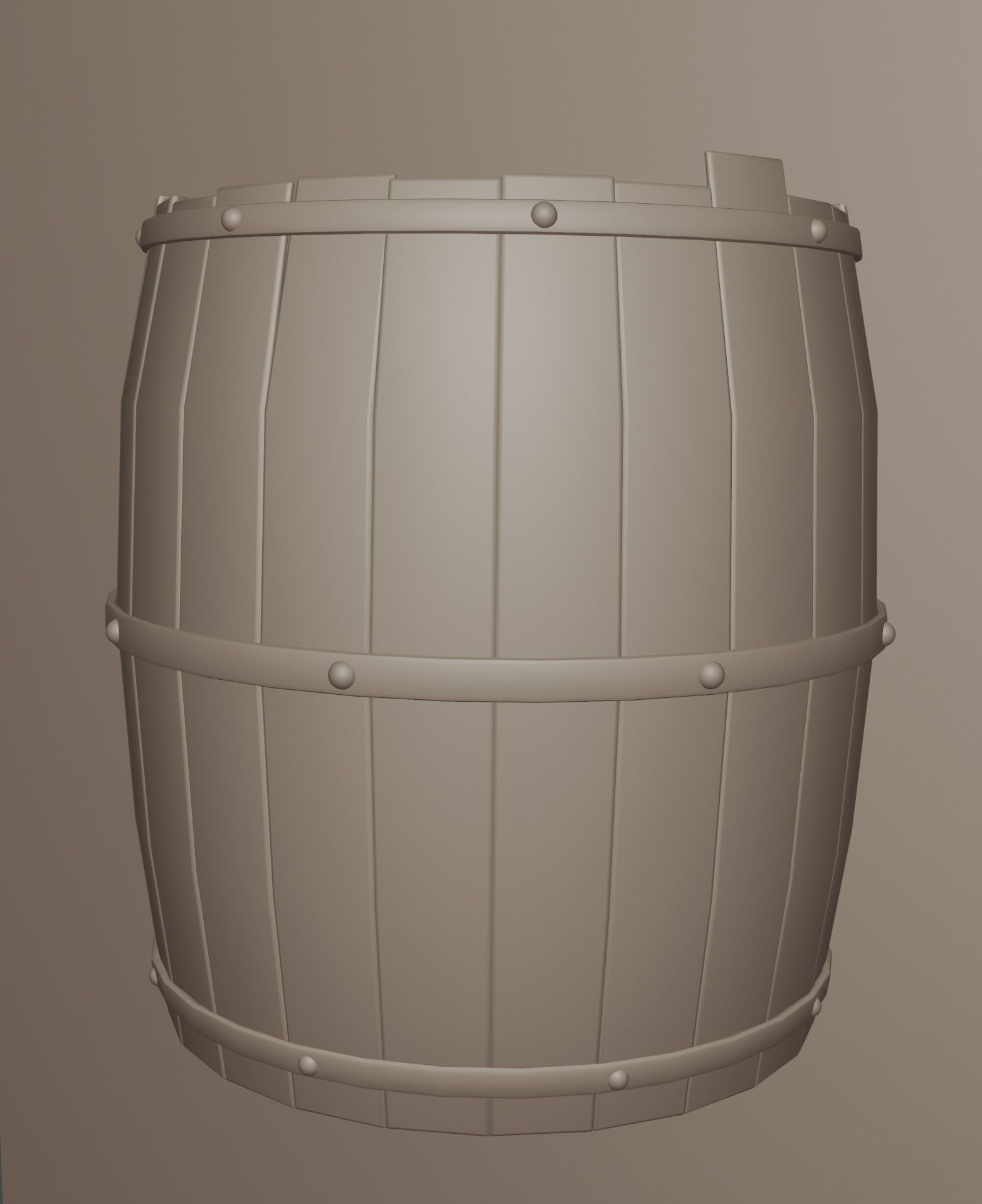 Low Poly realistic barrel whiskey Low-poly 3D model_6