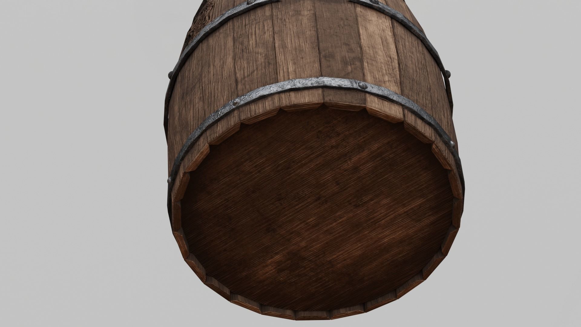Low Poly realistic barrel whiskey Low-poly 3D model_2