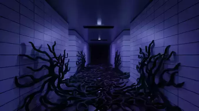 Stranger Things Hawkins lab hallway 3D model