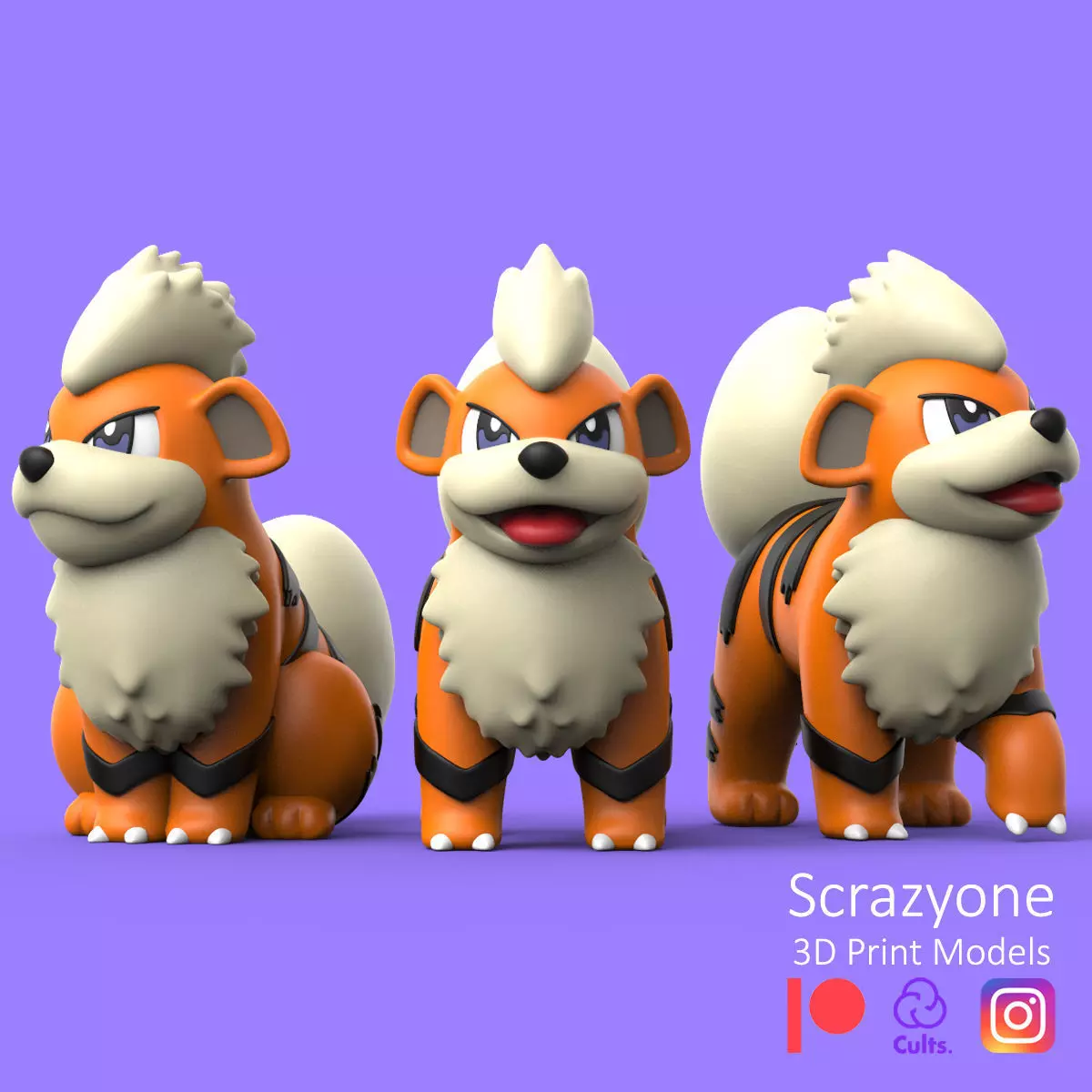 POKEMON - GROWLITHE 3D print model_0