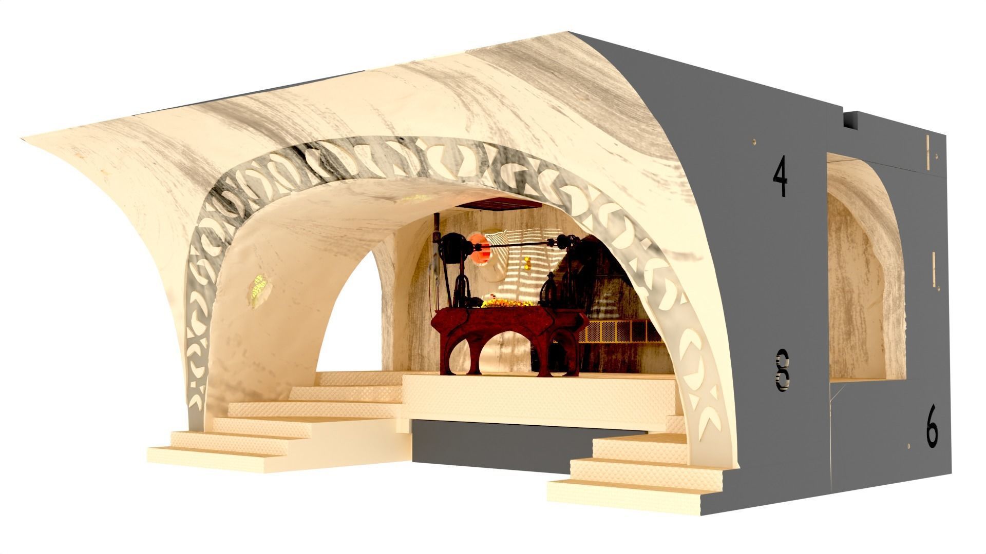 Jabbas Throne Area - complete set - 1-18 Hasbro Kenner 3D Model Collection_21