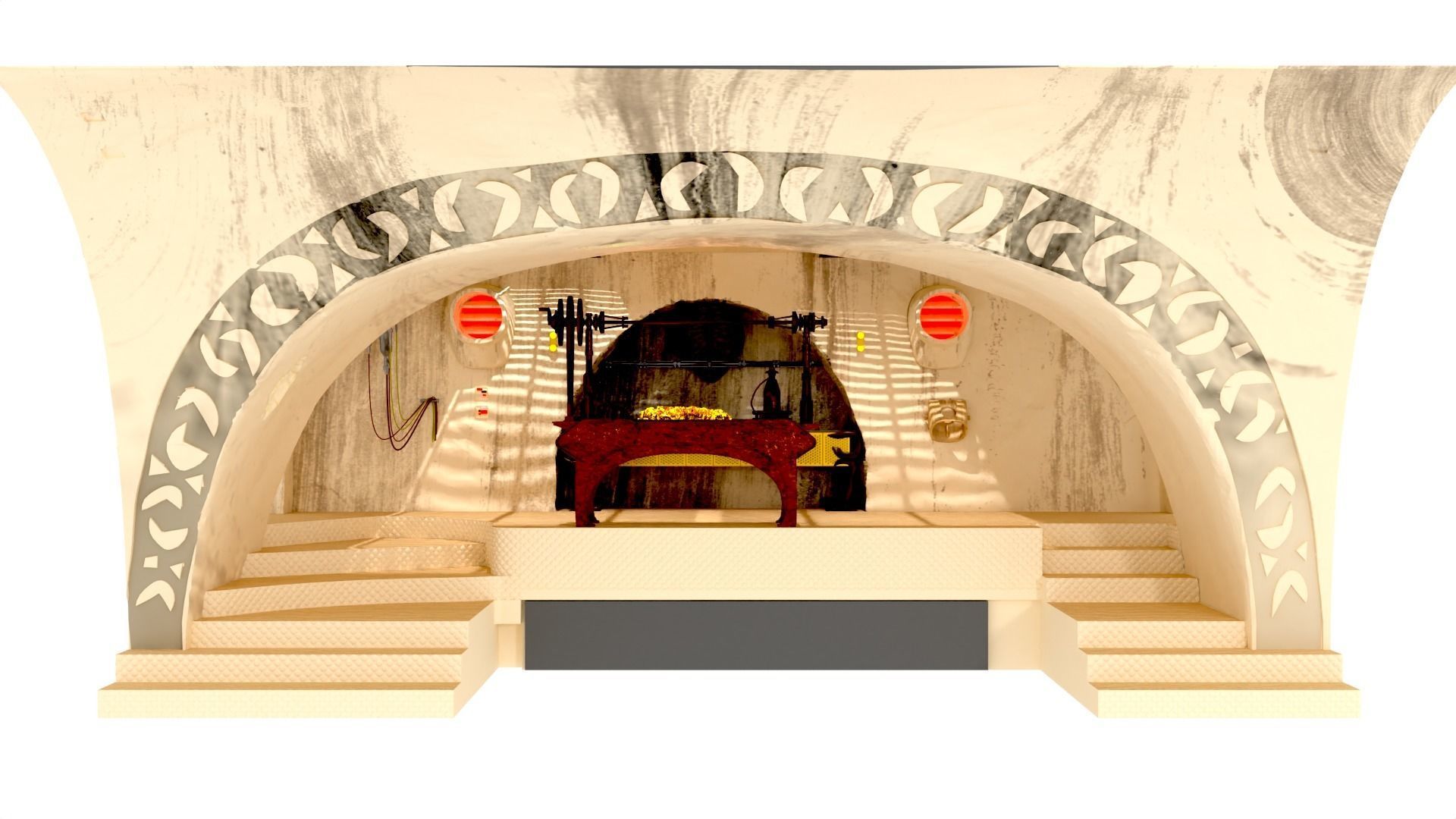 Jabbas Throne Area - complete set - 1-18 Hasbro Kenner 3D Model Collection_19