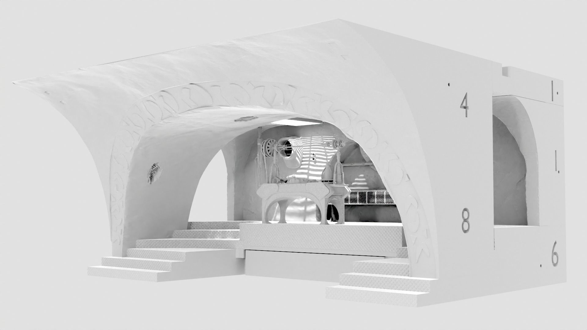 Jabbas Throne Area - complete set - 1-18 Hasbro Kenner 3D Model Collection_25