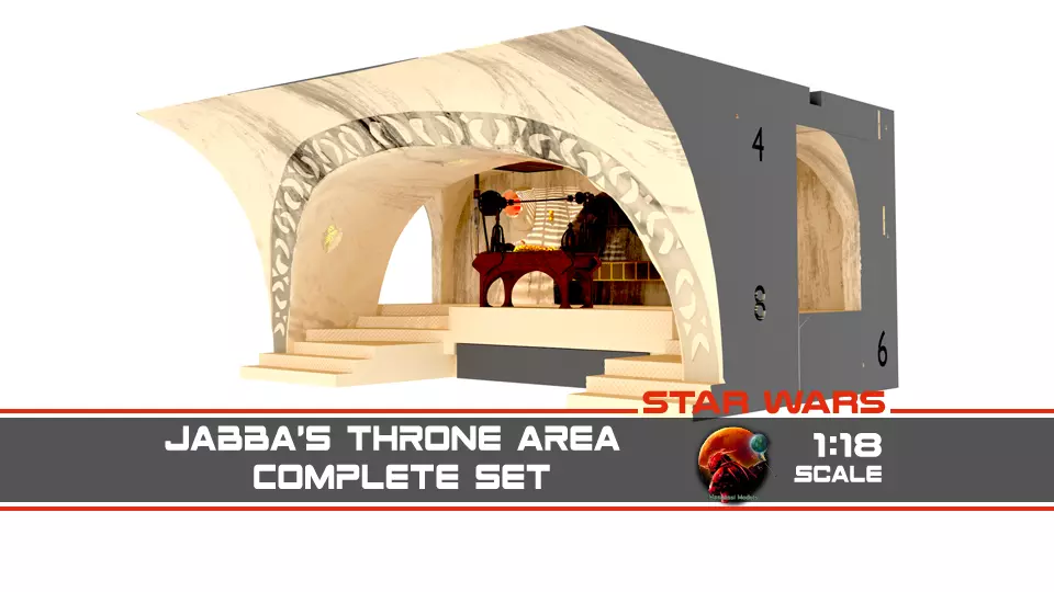 Jabbas Throne Area - complete set - 1-18 Hasbro Kenner 3D Model Collection_0