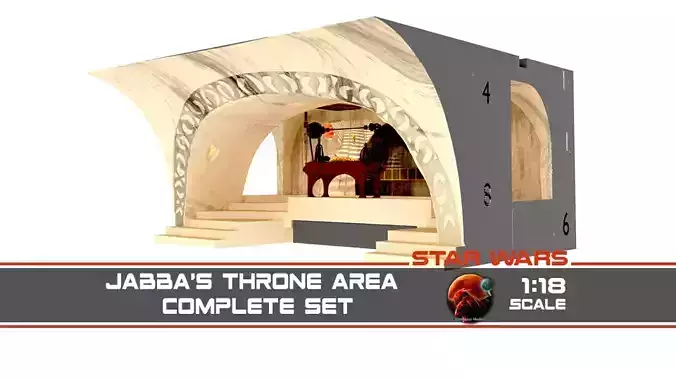 Jabbas Throne Area - complete set - 1-18 Hasbro Kenner 3D Model Collection